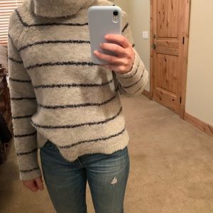 Madewell grey and blue stripped turtleneck